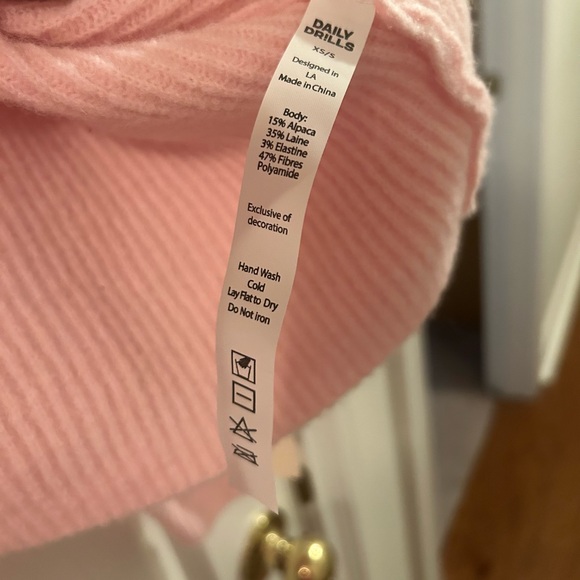 Daily Drills Single Button Pink Sweater - Picture 4 of 5